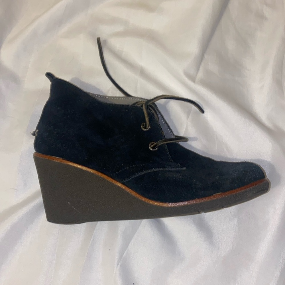 sperry wedge leather boat prep shoes